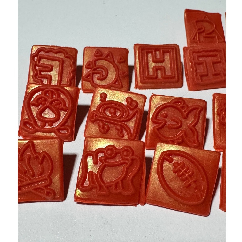 Fiskars Interchangeable Rubber Stamp Set Red Icons Symbols with Blue Base Lot - Picture 6 of 16